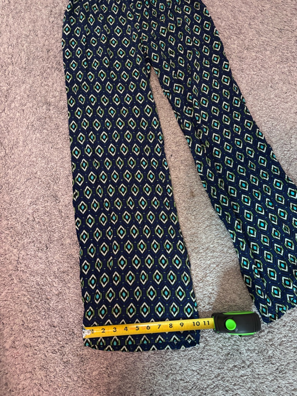 Joe B by Joe Benbasset Boho Palazzo Pants XL Blue Geometric - Picture 10 of 10